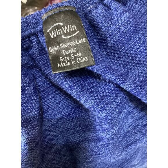 Vintage Win Win Open Sleeve Lace Tunic S-M - Picture 4 of 6